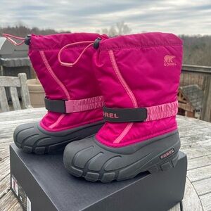 Sorel Kids’s Flurry Snow Boots, Deep Blush / Tropic Pink, Size 1 US